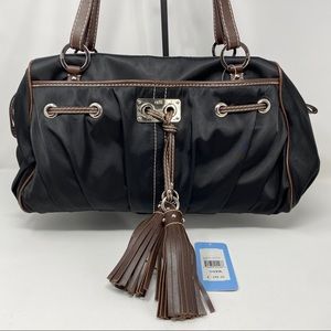 RAFE satin and leather shoulder bag NWT
